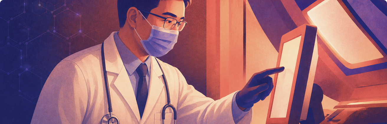 Clinical AI system dashboard â€” healthcare worker interacting with HBox